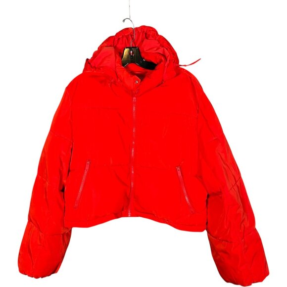 ALO Yoga Jackets & Blazers - Alo Yoga Orange  Cropped Hooded Puffer Jacket AS IS Medium